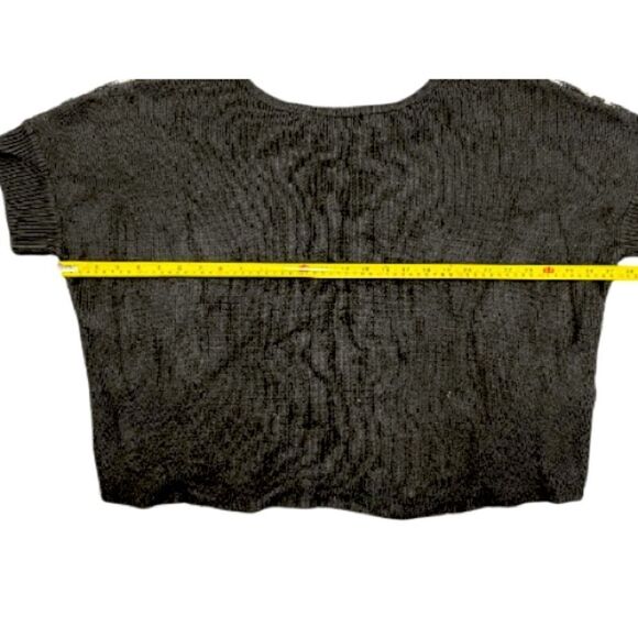 Love By Design Women’s Gray Poncho Sweater Short Sleeve Tribal Print Size Medium - Picture 4 of 5